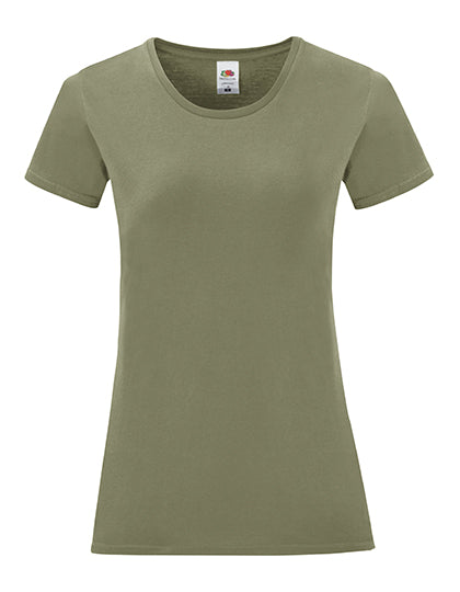 Fruit Of The Loom - iconic Dames T-Shirt - Classic Olive