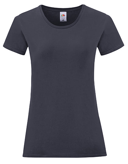 Fruit Of The Loom - iconic Dames T-Shirt - Deep Navy