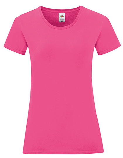 Fruit Of The Loom - iconic Dames T-Shirt - Fuchsia