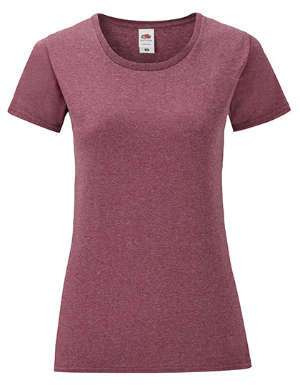 Fruit Of The Loom - iconic Dames T-Shirt - Heather Burgundy