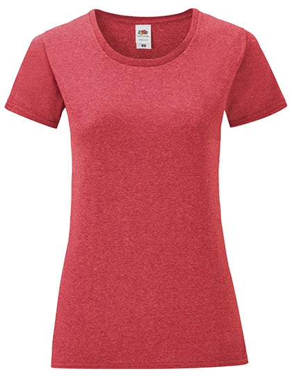 Fruit Of The Loom - iconic Dames T-Shirt - Heather Red
