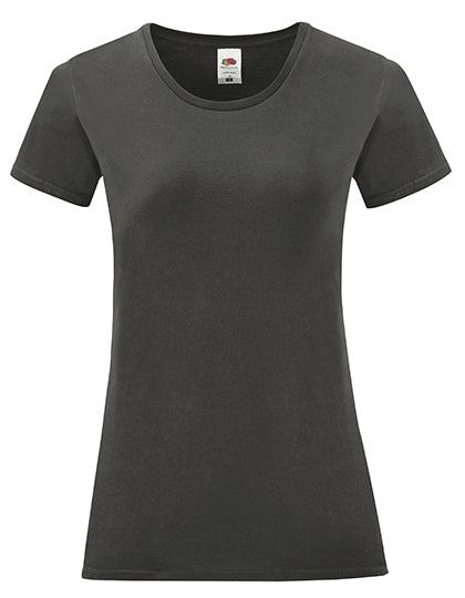 Fruit Of The Loom - iconic Dames T-Shirt - Light Graphite (Soli