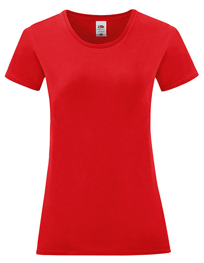 Fruit Of The Loom - iconic Dames T-Shirt - Red