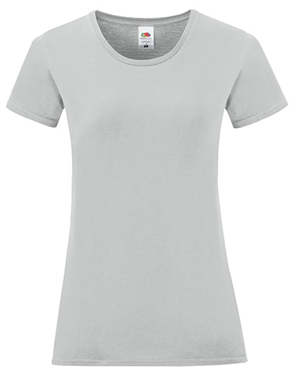 Fruit Of The Loom - iconic Dames T-Shirt - Zinc (Effen)