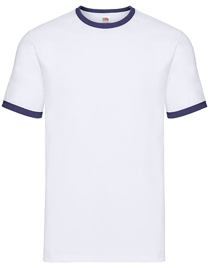 Fruit of the Loom - Ringer T-Shirt - White/Navy