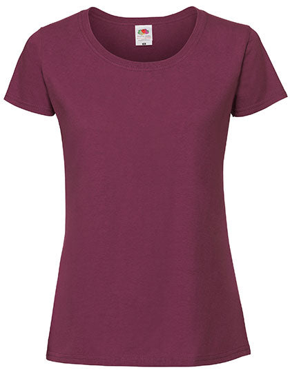 Fruit of the Loom - Iconic 195 Dames T-Shirt - Burgundy