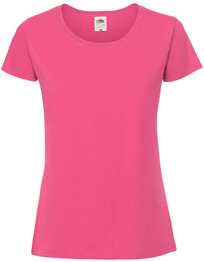 Fruit of the Loom - Iconic 195 Dames T-Shirt - Fuchsia