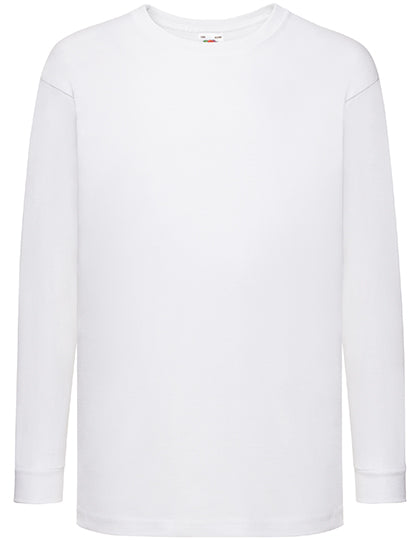 Fruit of the Loom - Valueweight Kinder Longsleeve T-Shirt - White