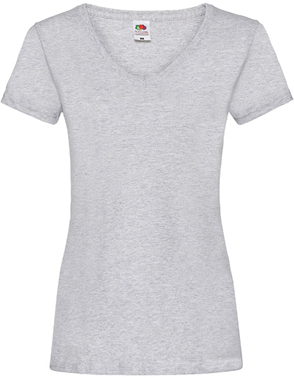 Fruit of the Loom - Ladies´ Valueweight V Neck T - Heather Grey XS (uitverkoop)