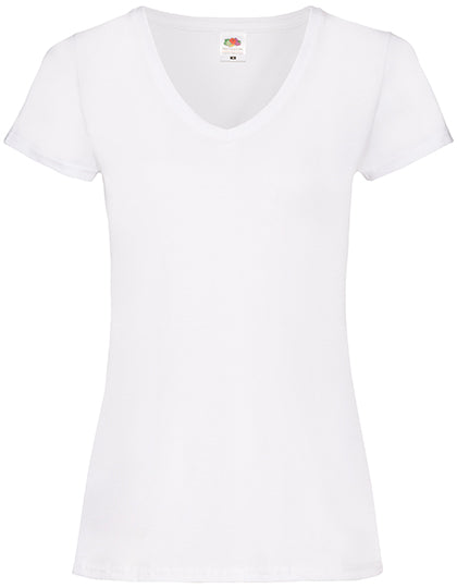 Fruit of the Loom - Valueweight V-Hals Dames T-Shirt - White