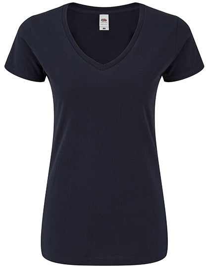 Fruit of the Loom - Iconic 150 V-Hals Dames T-Shirt - Deep Navy