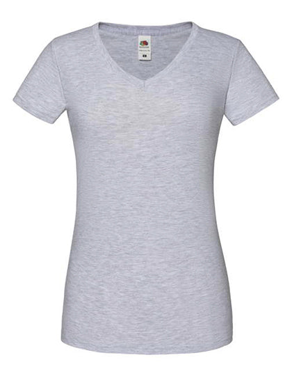 Fruit of the Loom - Iconic 150 V-Hals Dames T-Shirt - Heather Grey