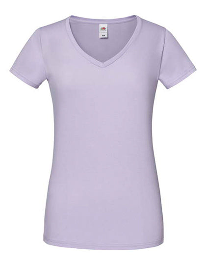Fruit of the Loom - Iconic 150 V-Hals Dames T-Shirt - Fuchsia