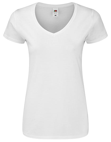 Fruit of the Loom - Iconic 150 V-Hals Dames T-Shirt - White