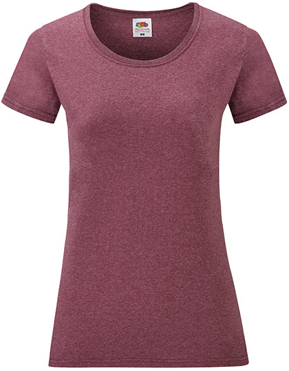 Fruit of the Loom - Dames Valueweight T-shirt - Heather Burgundy