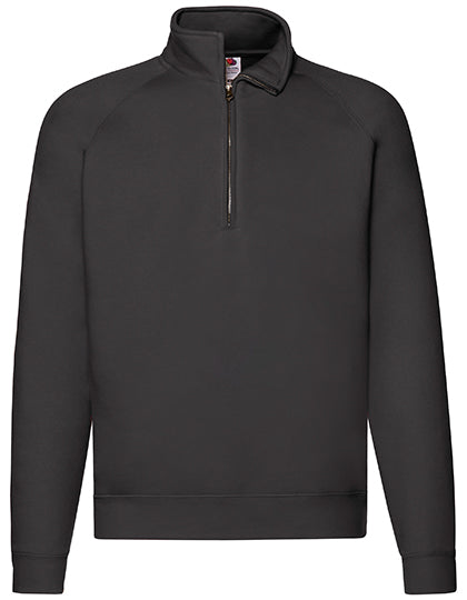 Fruit of the Loom - Premium Zip Neck Raglan Sweat - Black