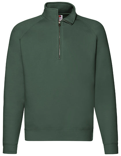 Fruit of the Loom - Premium Zip Neck Raglan Sweat - Bottle Green