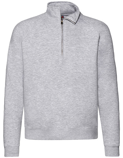 Fruit of the Loom - Premium Zip Neck Raglan Sweat - Heather Grey