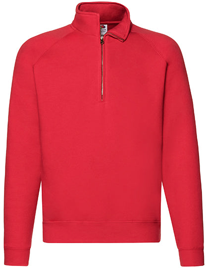 Fruit of the Loom - Premium Zip Neck Raglan Sweat - Red