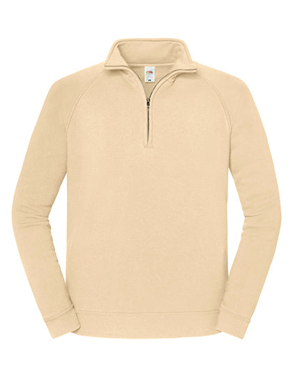 Fruit of the Loom - Iconic Premium Zip Neck Sweat - Desert Sand