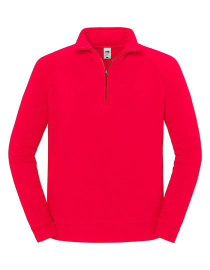 Fruit of the Loom - Iconic Premium Zip Neck Sweat - Red