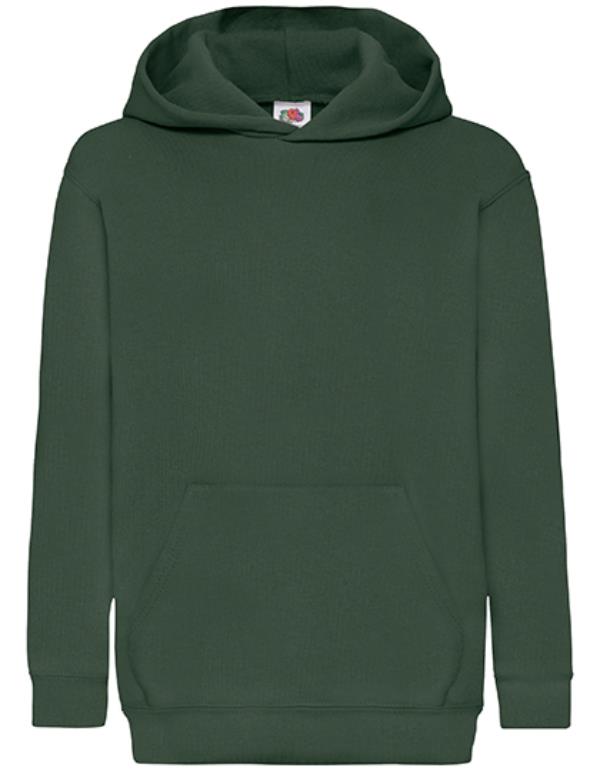 Fruit of the Loom - Classic Kinder Hoodie - Bottle Green