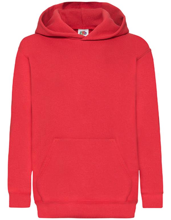 Fruit of the Loom - Classic Kinder Hoodie - Red