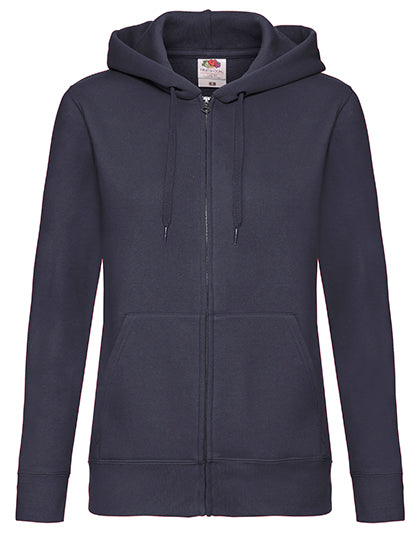 Fruit of the Loom - Premium Dames Hoodie met Rits - Deep Navy