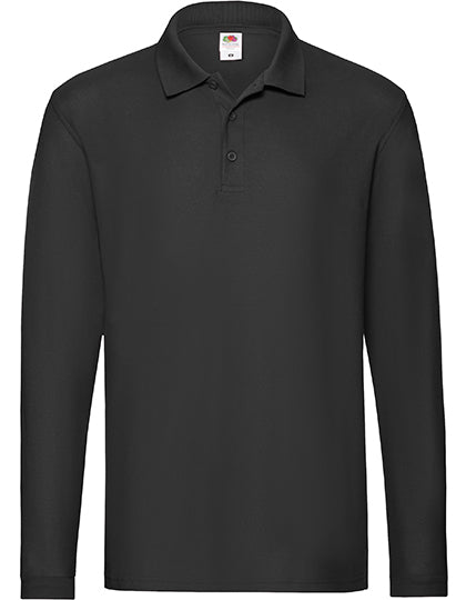 Fruit of the Loom - Premium Long Sleeve Polo - Black