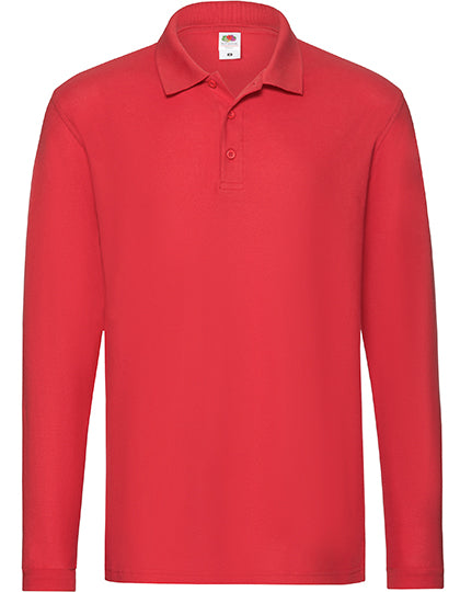 Fruit of the Loom - Premium Long Sleeve Polo - Red