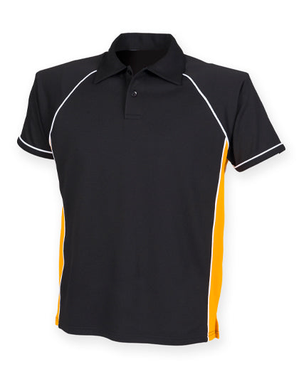 Finden+Hales - Men´s Piped Performance Polo - Black / Amber