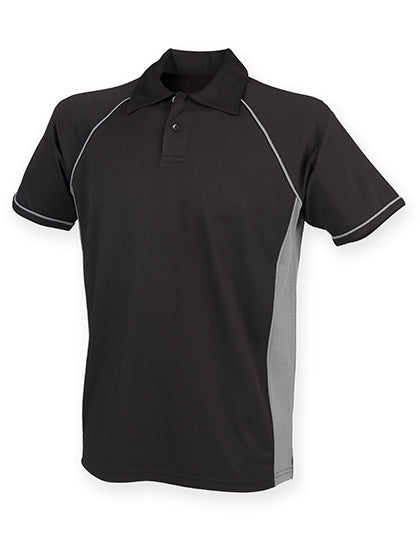 Finden+Hales - Men´s Piped Performance Polo - Black / Gunmetal Grey