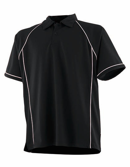 Finden+Hales - Men´s Piped Performance Polo - Black / White