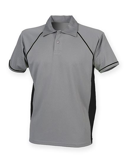 Finden+Hales - Men´s Piped Performance Polo - Gunmetal Grey / Black