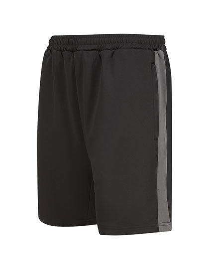 Finden+Hales - Adults Knitted Shorts With Zip Pockets - Black / Gunmetal Grey