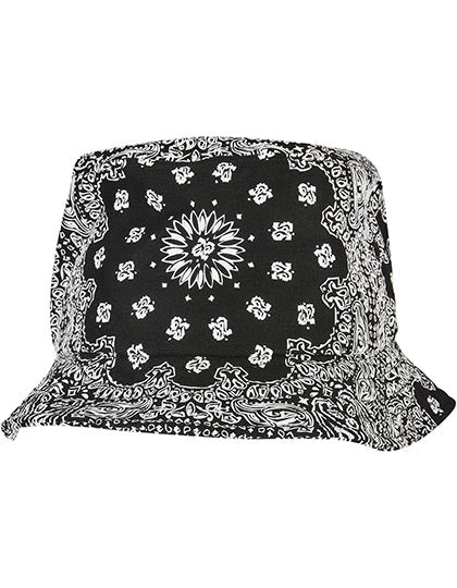 FLEXFIT - Bandana Print Bucket Hoed - Black/White