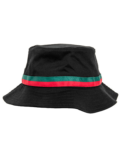 FLEXFIT - Stripe Bucket Hoed - Black/Fire Red