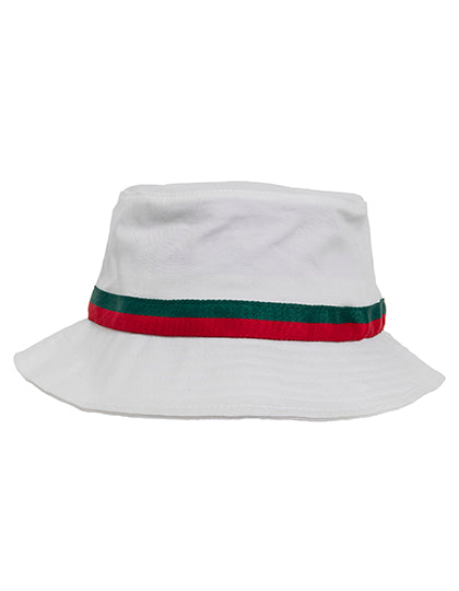 FLEXFIT - Stripe Bucket Hoed - White/Fire Red