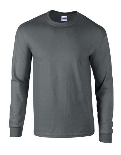 Gildan - Ultra Katoen Unisex Longsleeve T-Shirt - Charcoal (Effen)