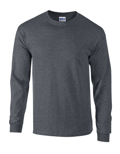 Gildan - Ultra Katoen Unisex Longsleeve T-Shirt - Dark Heather