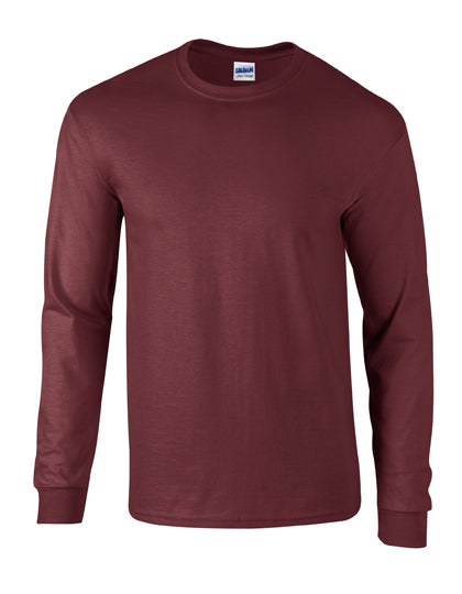 Gildan - Ultra Cotton™ Long Sleeve T-Shirt - Maroon 3XL (uitverkoop)