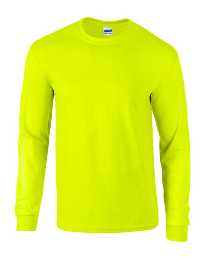 Gildan - Ultra Katoen Unisex Longsleeve T-Shirt - Safety Green / Fluor Geel