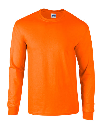 Gildan - Ultra Katoen Unisex Longsleeve T-Shirt - Safety Orange