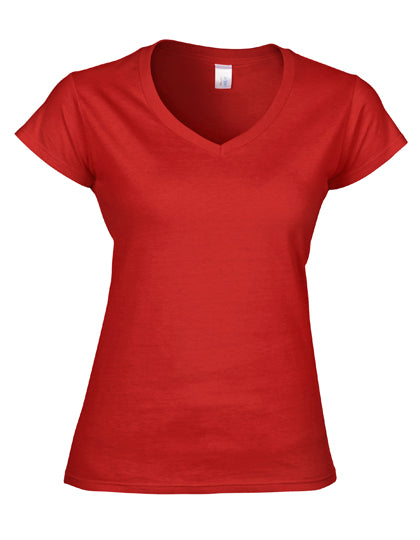 Gildan - Softstyle V-Hals Dames T-Shirt - Red