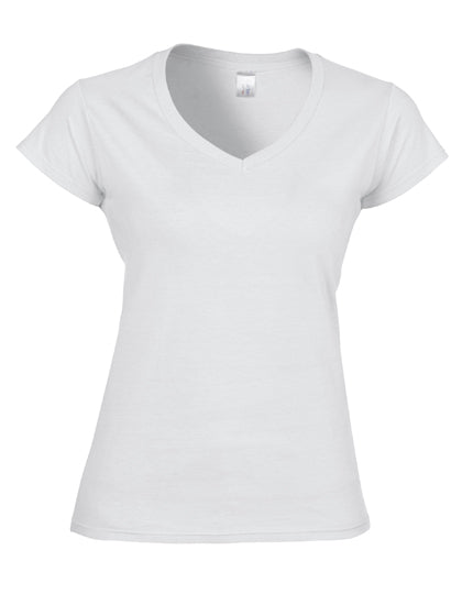 Gildan - Softstyle V-Hals Dames T-Shirt - White