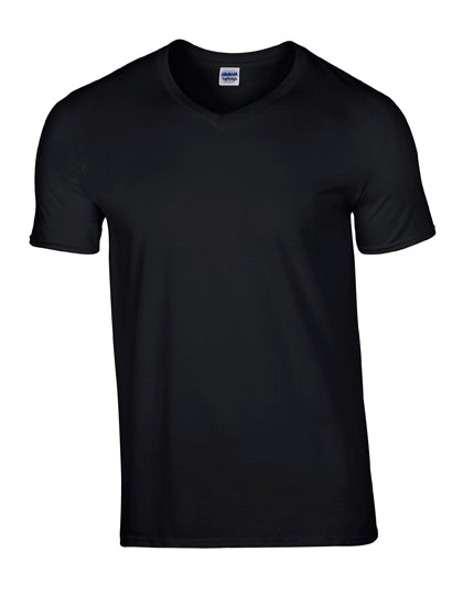 Gildan - Softstyle V-Hals T-Shirt - Black