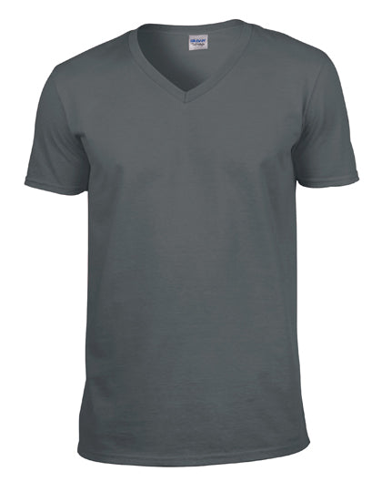 Gildan - Softstyle V-Hals T-Shirt - Charcoal (Effen)