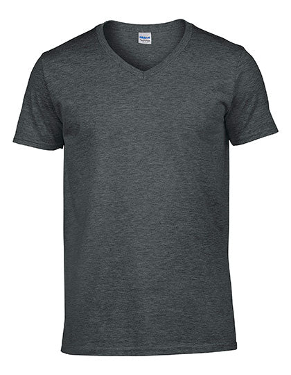 Gildan - Softstyle V-Hals T-Shirt - Dark Heather