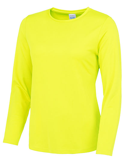 Just Cool - Women´s Long Sleeve Cool T - Electric Yellow S (uitverkoop)