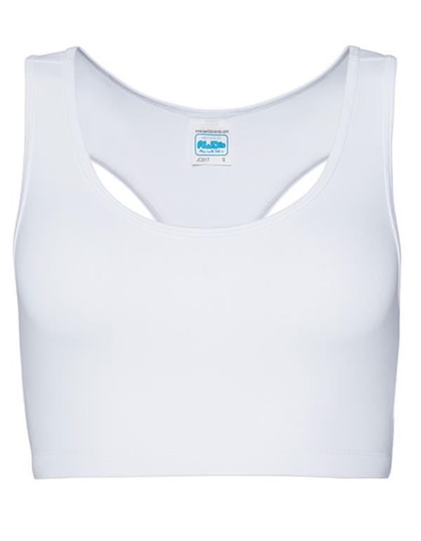 Just Cool - Cool Crop Top Dames Sport-BH - Wit